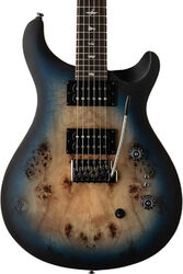 Guitarra eléctrica de doble corte. Prs SE Exotic Veneer Custom 24-08 Poplar Burl - Lake blue midnight burst