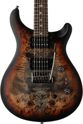 Guitarra eléctrica de doble corte. Prs SE Exotic Veneer Custom 24-08 Poplar Burl - Charcoal cherry midnight burst