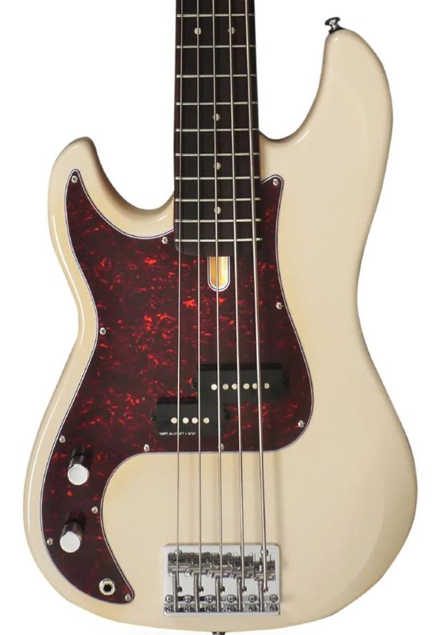 Solid body elektrische bas Sire Marcus Miller P5R 5ST LH - Vintage white